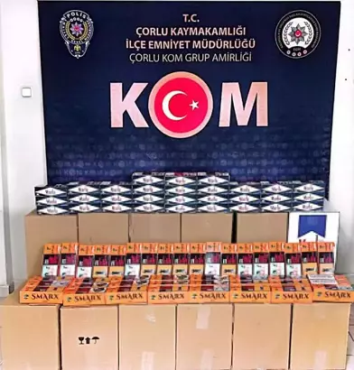Tekirdağ'ın Çerkezköy ilçesinde polisin bir araçta yaptığı aramada 130 bini