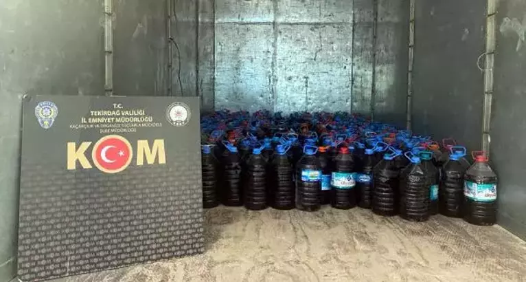 Tekirdağ’da polisin yılbaşı öncesi düzenlediği operasyonlarda 1670 litre sahte içki