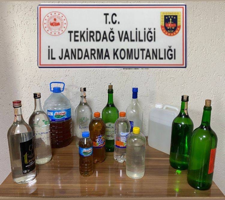 Tekirdağ’da jandarma ekipleri, Çorlu ve Muratlı’da uyuşturucu ve kaçak alkol