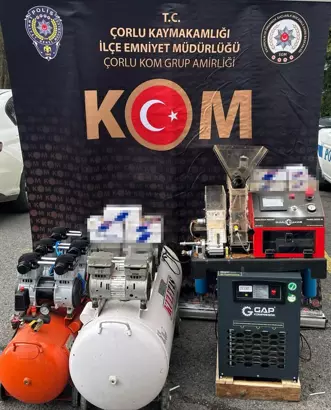 Tekirdağ'ın Süleymanpaşa ve Çerkezköy ilçelerinde polisin operasyonlarında kaçak tütün ürünleri
