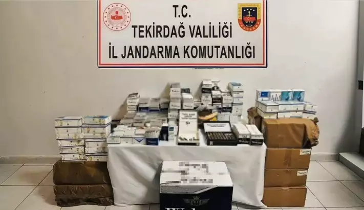 Tekirdağ'ın Malkara ilçesinde jandarmanın bir iş yerinde yaptığı aramada kaçak