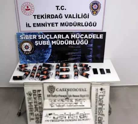 Tekirdağ'da sprey boyalarla kaldırımlara yasa dışı bahis sitelerinin isimlerini yazan
