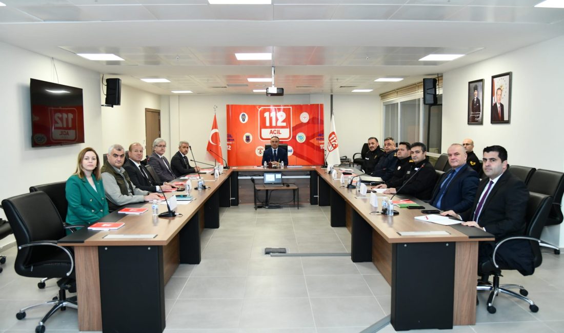 Tekirdağ Valisi Recep Soytürk başkanlığında 112 Acil Çağrı Merkezi Müdürlüğü Toplantı