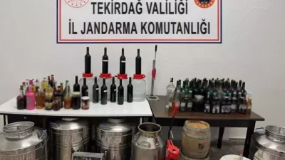 Tekirdağ’ın Marmaraereğlisi ilçesinde 251 litre sahte içki ele geçirildi,1 kişi