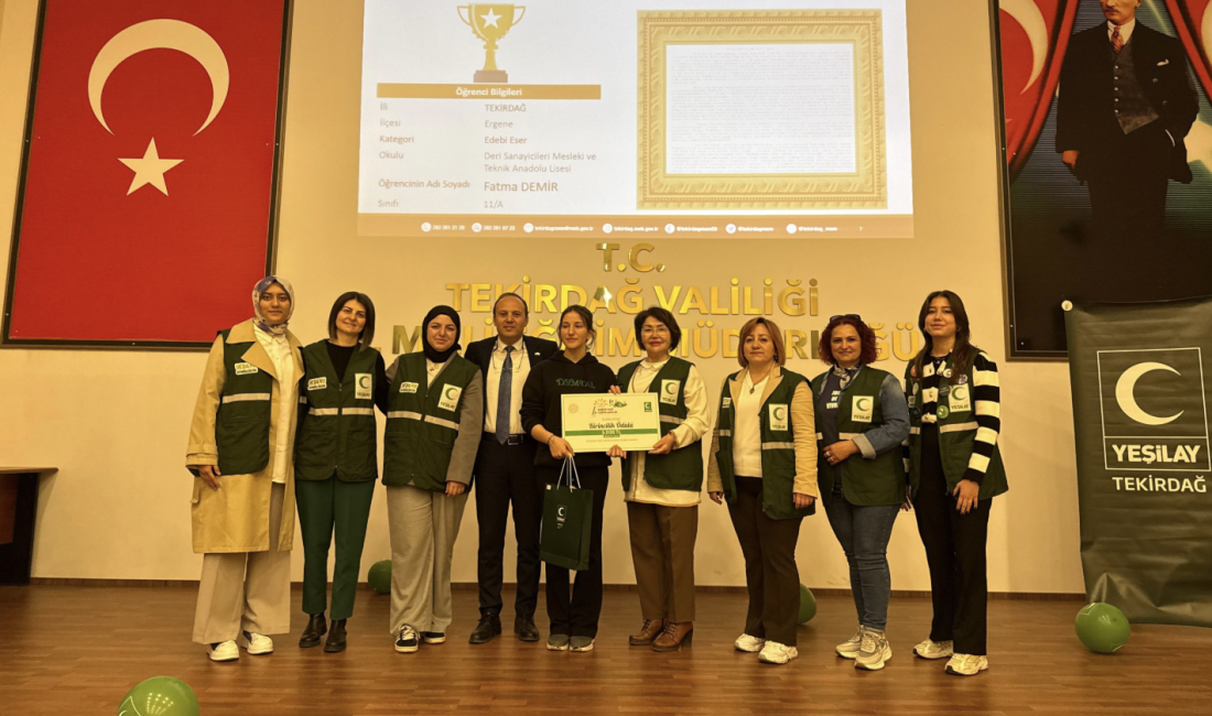 Tekirdağ’da Yeşilay tarafından düzenlenen “Sağlıklı Nesil Sağlıklı Gelecek” yarışmasında başarılı