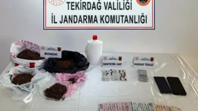 Tekirdağ'ın Çorlu, Çerkezköy ve Malkara ilçelerinde jandarmanın düzenlediği operasyonlarda uyuşturucu