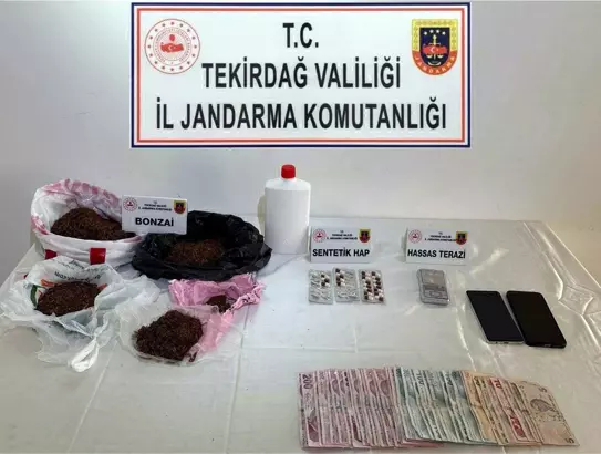 Tekirdağ'ın Çorlu, Çerkezköy ve Malkara ilçelerinde jandarmanın düzenlediği operasyonlarda uyuşturucu