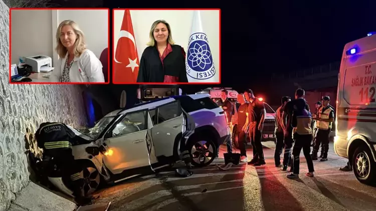 Tekirdağ’ın Süleymanpaşa ilçesinde, istinat duvarına çarpan cipte 2 hekimin yaşamını