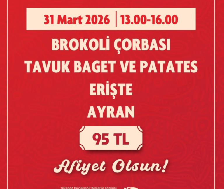 31 Mart 2026 Tarihli Kent Lokantası Büfesi