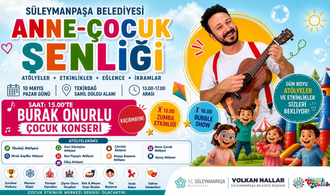 Süleymanpaşa Belediyesi, ailelerin çocuklarıyla birlikte kaliteli ve eğlenceli vakit geçirebilmesi