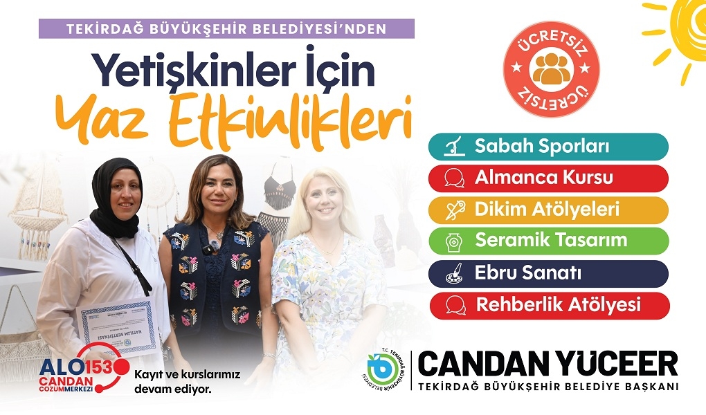 Tekirdağ Büyükşehir Belediyesi, yetişkin vatandaşların yaz aylarını daha verimli değerlendirmelerine