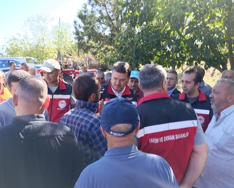 ​Süleymanpaşa ilçesinde etkili olan dolu yağışının ardından tarımsal üretim alanlarında