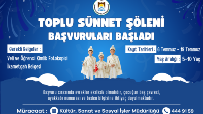 Marmaraereğlisi Belediyesi’nin geleneksel hale getirdiği Toplu Sünnet Şöleni için kayıtlar