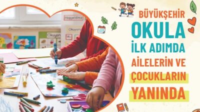 Tekirdağ Büyükşehir Belediyesi, okula ilk adımda çocukların ve ailelerin yanında