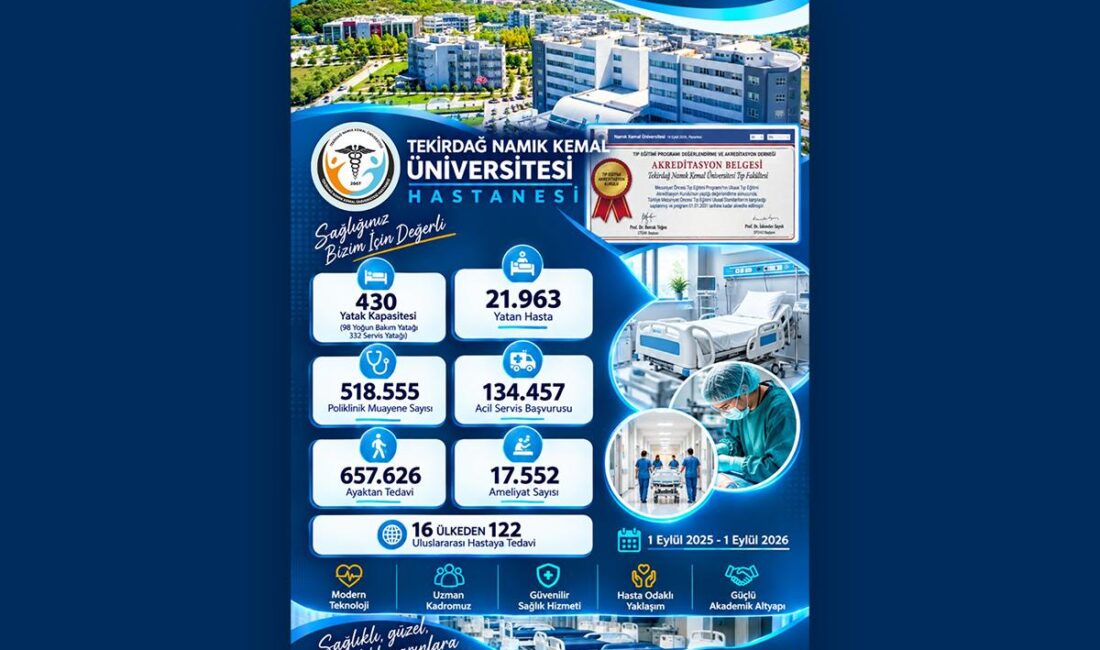 Tekirdağ Namık KemalÜniversitesi Hastanesi; modern altyapısı, uzman kadrosu, yüksek işlem
