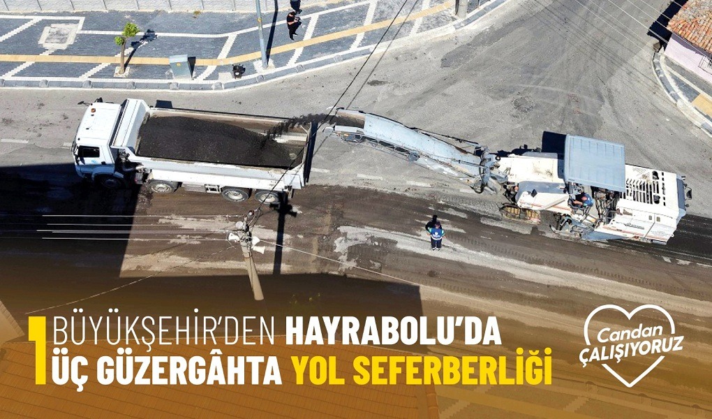 Tekirdağ Büyükşehir Belediyesi, 11 ilçede sürdürdüğü asfalt seferberliği kapsamında Hayrabolu’da