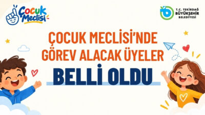 Tekirdağ Büyükşehir Belediyesi, çocukların kent yönetiminde söz sahibi olmalarını sağlamak