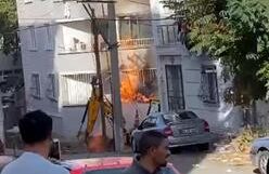 Tekirdağ'ın Çorlu ilçesinde altyapı çalışması sırasında kepçenin patlattığı doğal gaz