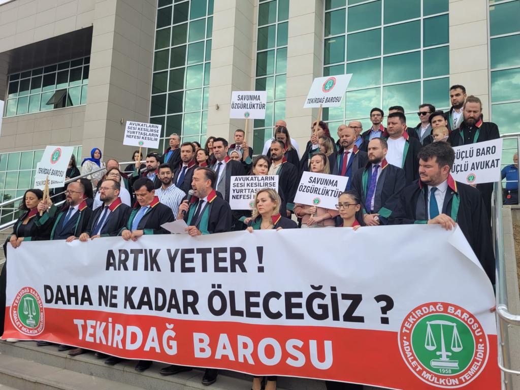 Tekirdağ Baro Başkanı Egemen Gürcün, son zamanlarda avukatlara yönelik şiddet