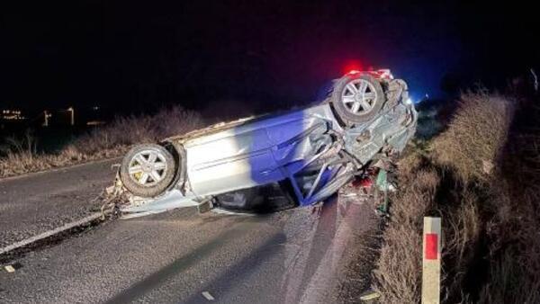 Tekirdağ’da takla atan otomobilin içerisinde bulunan 1 kişi hayatını kaybetti,1