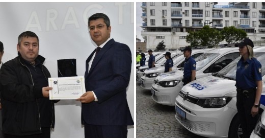 Edirne’de iş insanlarının desteğiyle alınan 21 ekip aracı, törenle Edirne