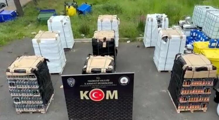 TEKİRDAĞ’ın Saray ilçesinde sahte içki üretimi yaptığı belirlenen çiftliğe yapılan