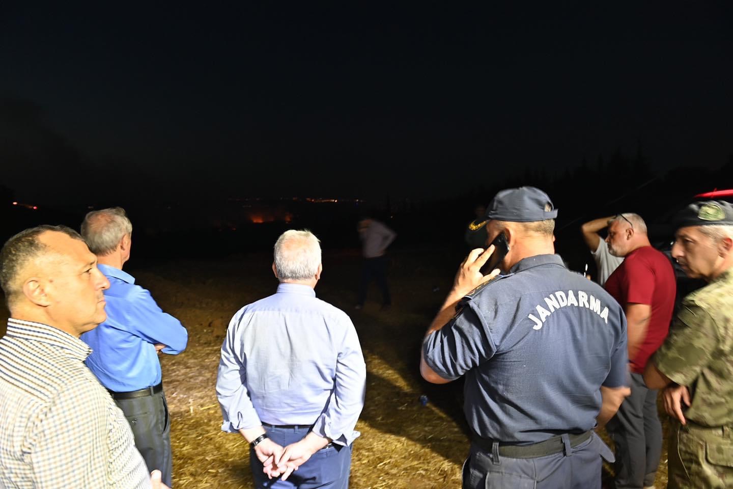 AFAD Başkanı Malkara’da Tekirdağ’ın Malkara ilçesinde çıkan orman yangını havanın etkisiyle enerjisini kaybetmiş