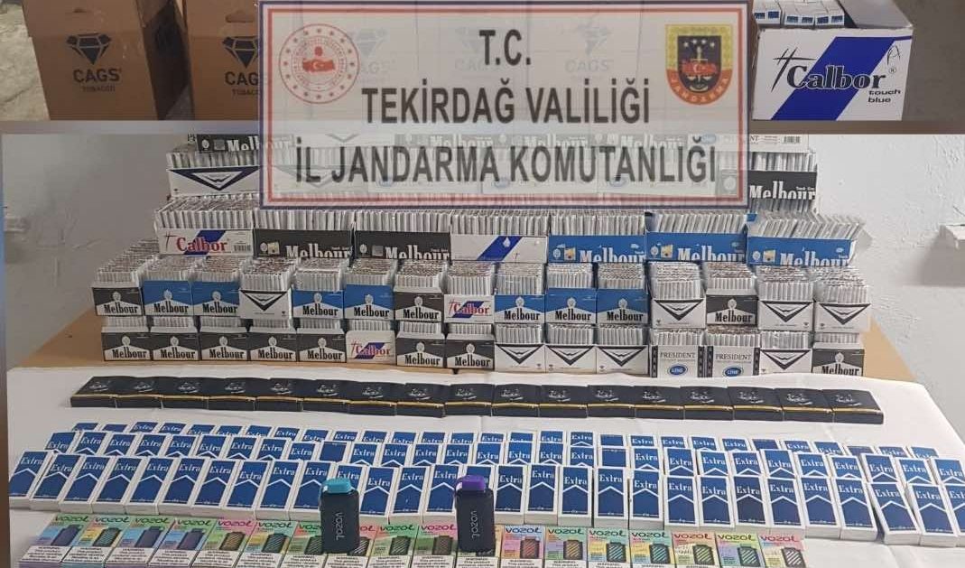 Tekirdağ’da jandarma ekipleri tarafından düzenlenen kaçak sigara operasyonunda, piyasa değeri