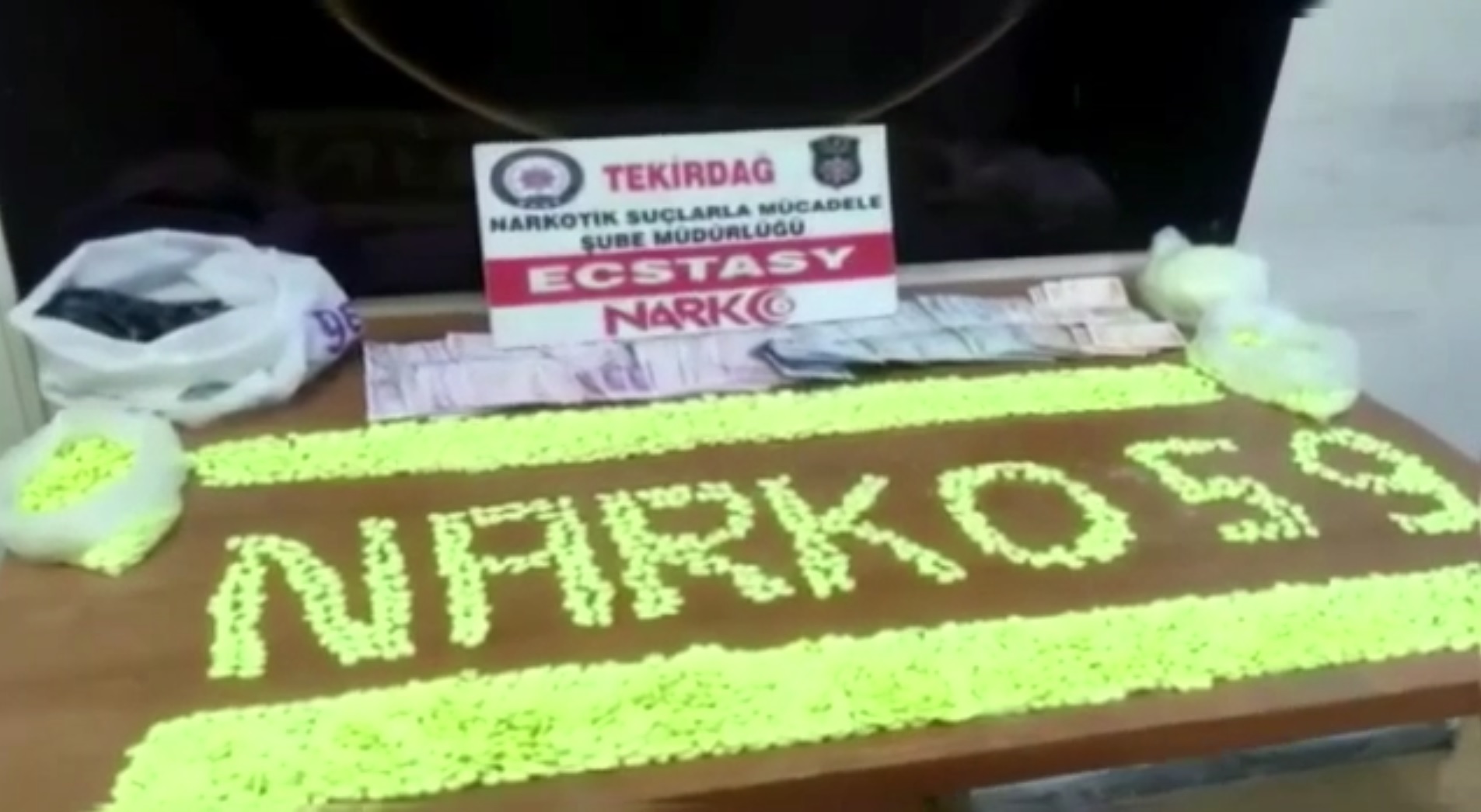 Tekirdağ İl emniyet Müdürlüğü Kom Şube ekipleri tarafından düzenlenen uyuşturucu